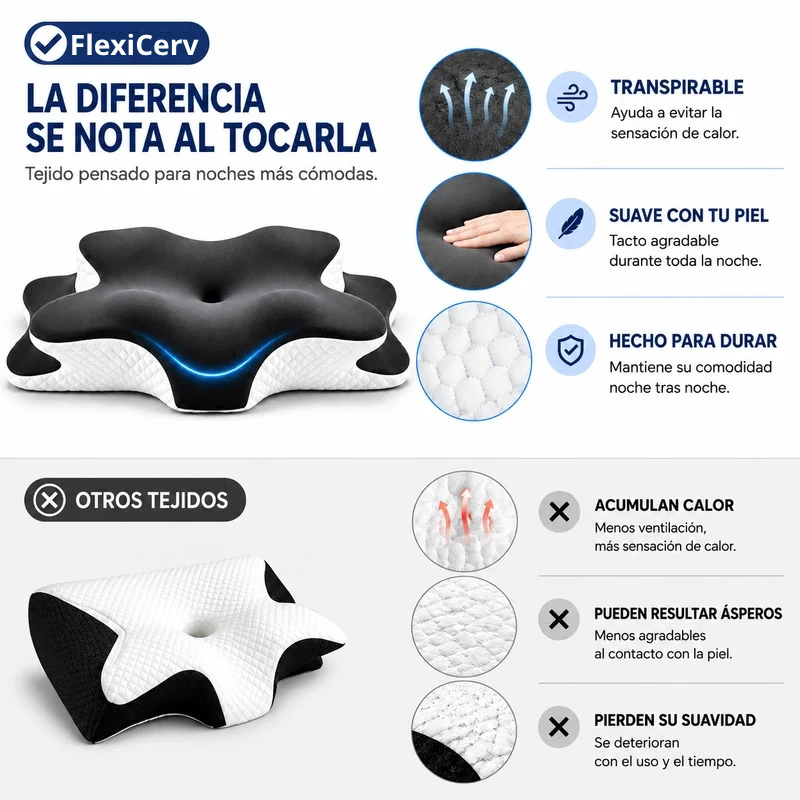 Almohada FlexiCerv™ - Alivio del Dolor de Cuello y Espalda.